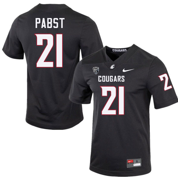 Carter Pabst WSU Cougars Jersey.Washington State Cougars #21 Carter Pabst Jersey Youth-Charcoal